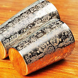 Fine Leaf Engraved Boston Shaker 750 ML | Cocktail Shaker