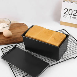 Rectangular Tin 1 Kg Loaf Pan with Lid, Bread Baking Mould Set of 1 Pieces