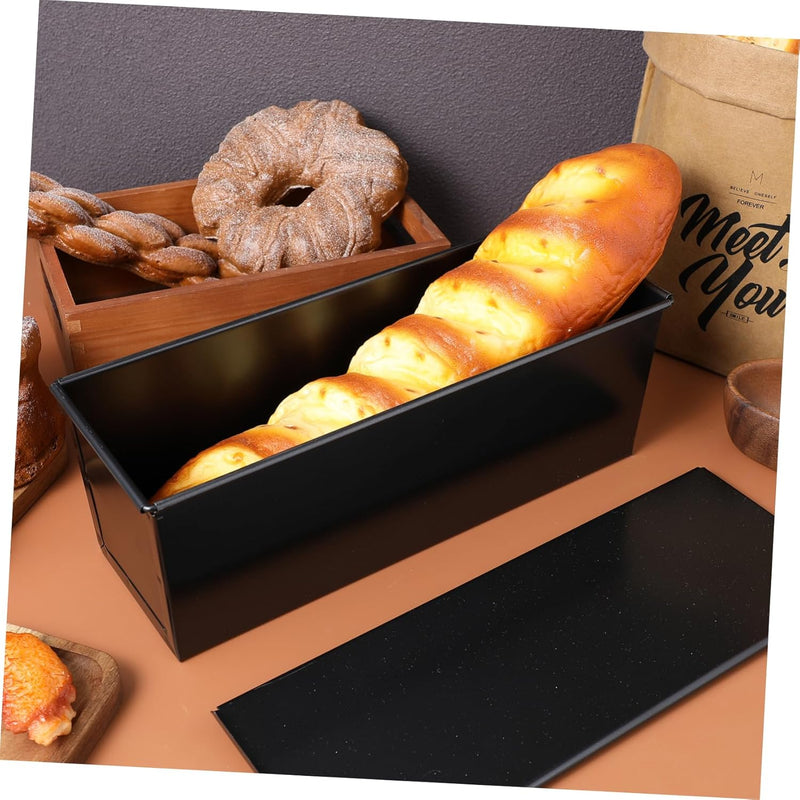 Rectangular Tin 500g Loaf Pan with Lid, Bread Baking Mould Set of 1 Pieces