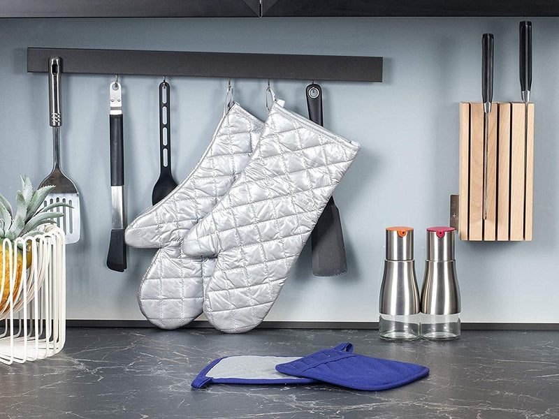 Professional Oven Gloves Silver Large