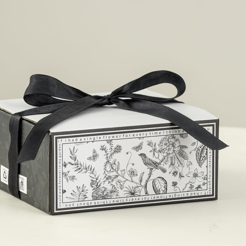 Black & White Tea Cup Set of 2 with Saucer