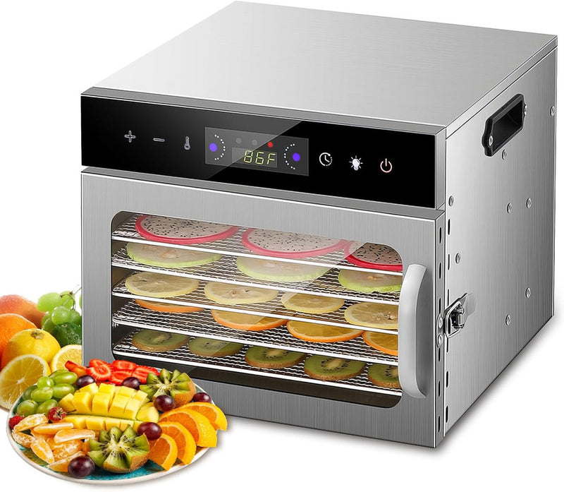 ProSeries H6-C001 - 6 Tray Stainless Steel Food Dehydrator, 400W | Adjustable Timer