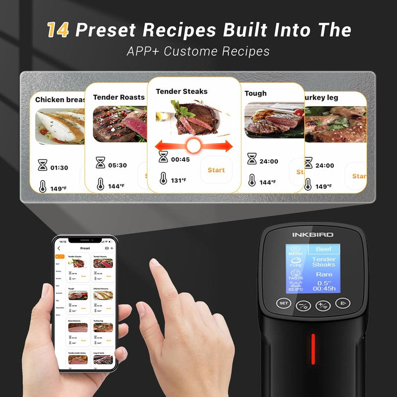ProSeries INSV001 WiFi Sous Vide - 100 | Precision Immersion Circulator with LCD Display