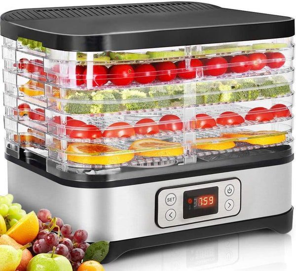 Garnish Digital Food Dehydrator | 5-Tray Electric Dehydrator for Fruits, Vegetables
