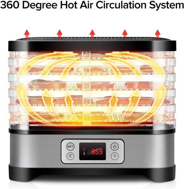 Garnish Digital Food Dehydrator | 5-Tray Electric Dehydrator for Fruits, Vegetables