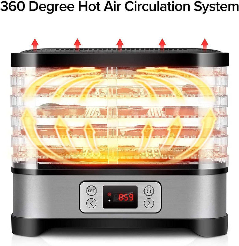 Garnish Digital Food Dehydrator | 5-Tray Electric Dehydrator for Fruits, Vegetables