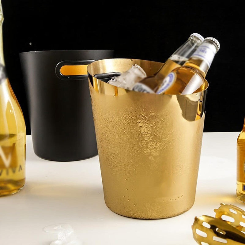 Gold Slant Wine Bucket | Stylish Angled Design for Wine & Champagne Cooling | Premium Barware & Beverage Chiller