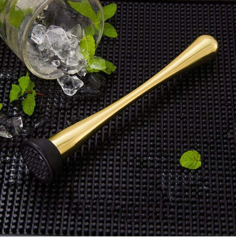 Gold-Finish Cocktail Muddler | Stainless Steel Bar Tool for Mixing & Mashing | Premium Bartender Essentials