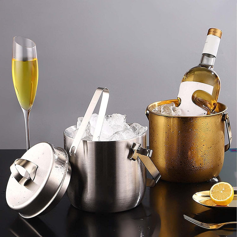 Double Ice Bucket Dx | Premium Insulated Barware for Ice & Beverage Cooling | Stylish Stainless Steel Design