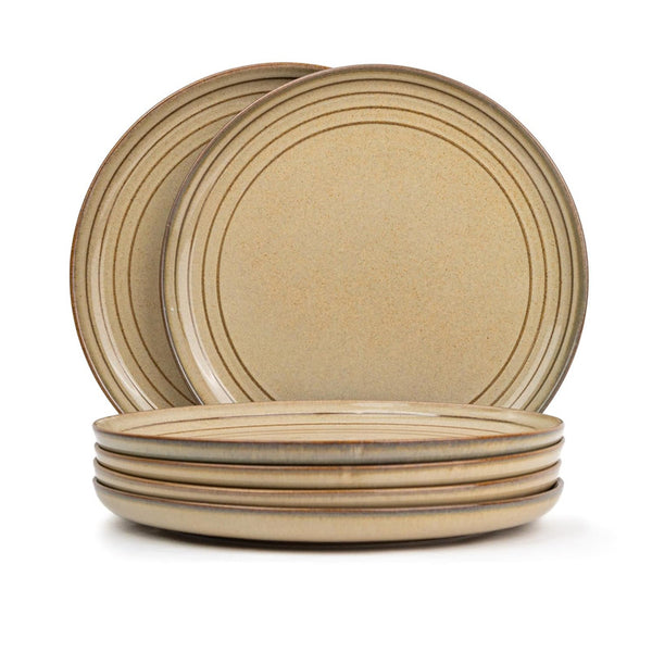 Dinner Plate Rim 10" Cotton Antique - 6 PC Porcelain High Quality