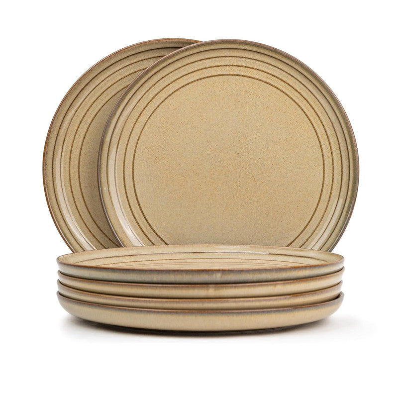 Dinner Plate Rim 10" Cotton Antique - 6 PC Porcelain High Quality
