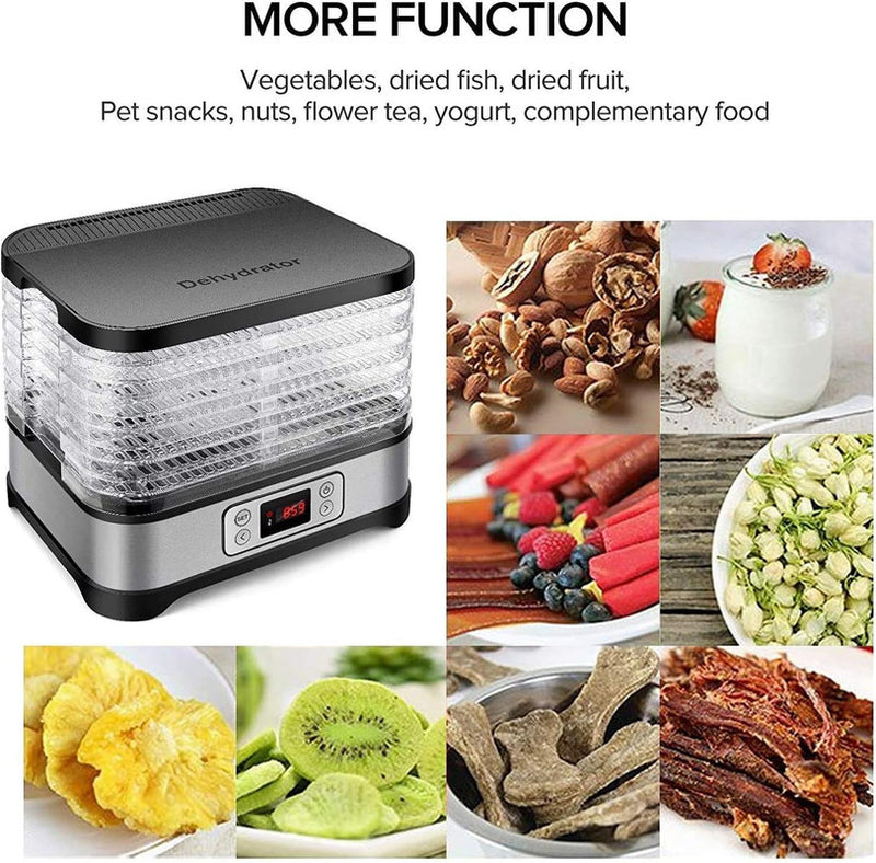 Garnish Digital Food Dehydrator | 5-Tray Electric Dehydrator for Fruits, Vegetables