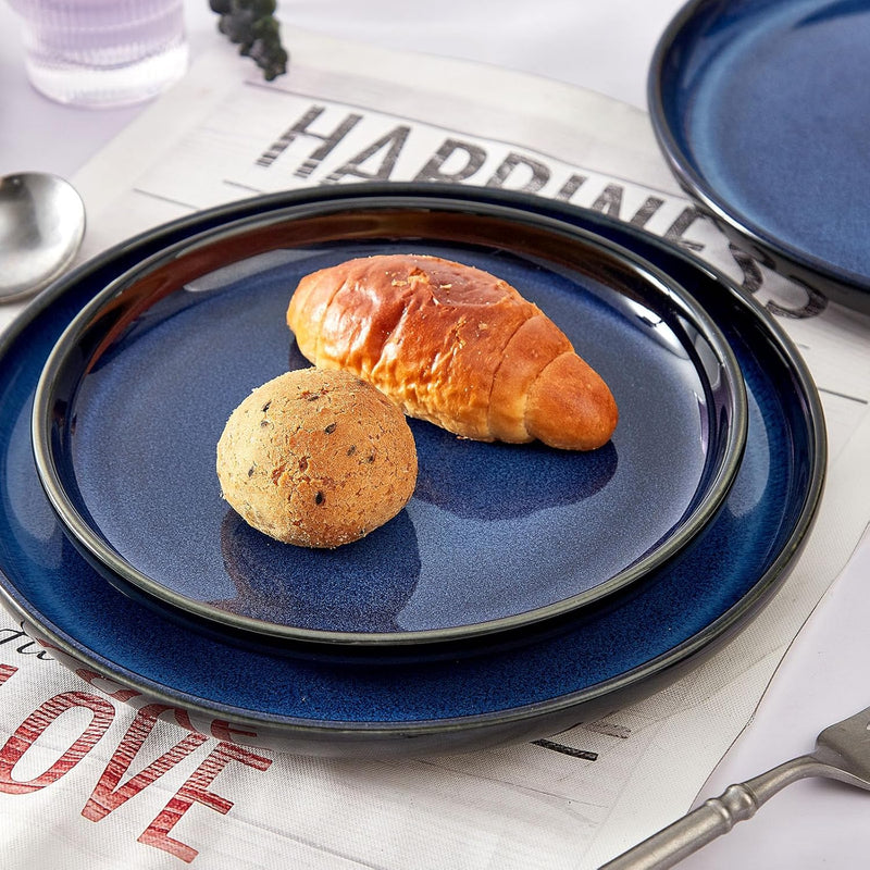 Porcelain Persian Blue Reactive Glaze Dinner Plates - Set of 2, 10 INCH