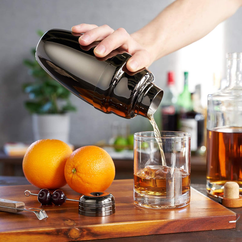 American Black Cobbler Shaker | Cocktail Shaker | Professional Bartender | 550 ML