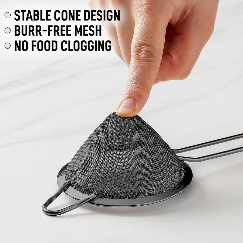 Bar Strainer - Double Net - Black Finish | Premium | Cocktail Strainer