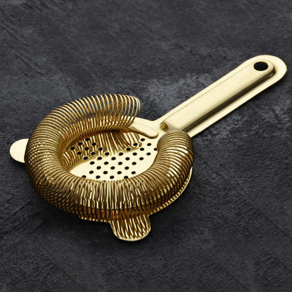 Hawthorne Strainer Cross - Gold Finish | Premium | Stainless Steel Cocktail Strainer