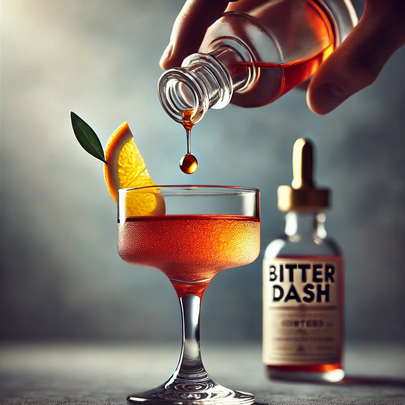 100 ML Round Stripe Bitter Bottle - Premium Glass Cocktail Accessory