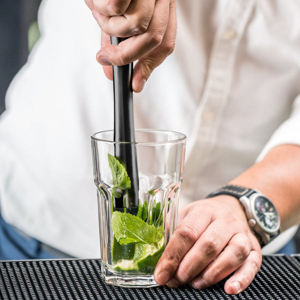 Black-Finish Cocktail Muddler | Stainless Steel Bar Tool for Mixing & Mashing | Premium Bartender Essentials