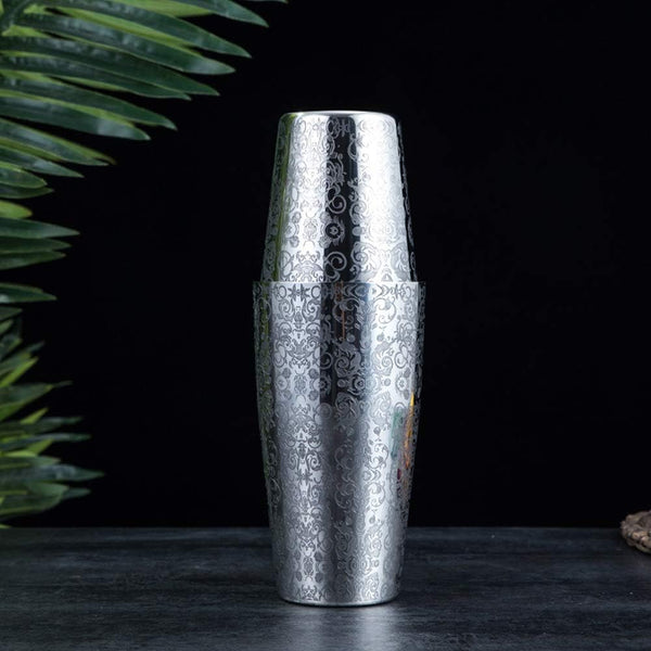 Fine Leaf Engraved Boston Shaker 750 ML | Cocktail Shaker