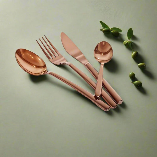 4 Pcs. Cutlery Set - Dinning Essentials - Rose Gold