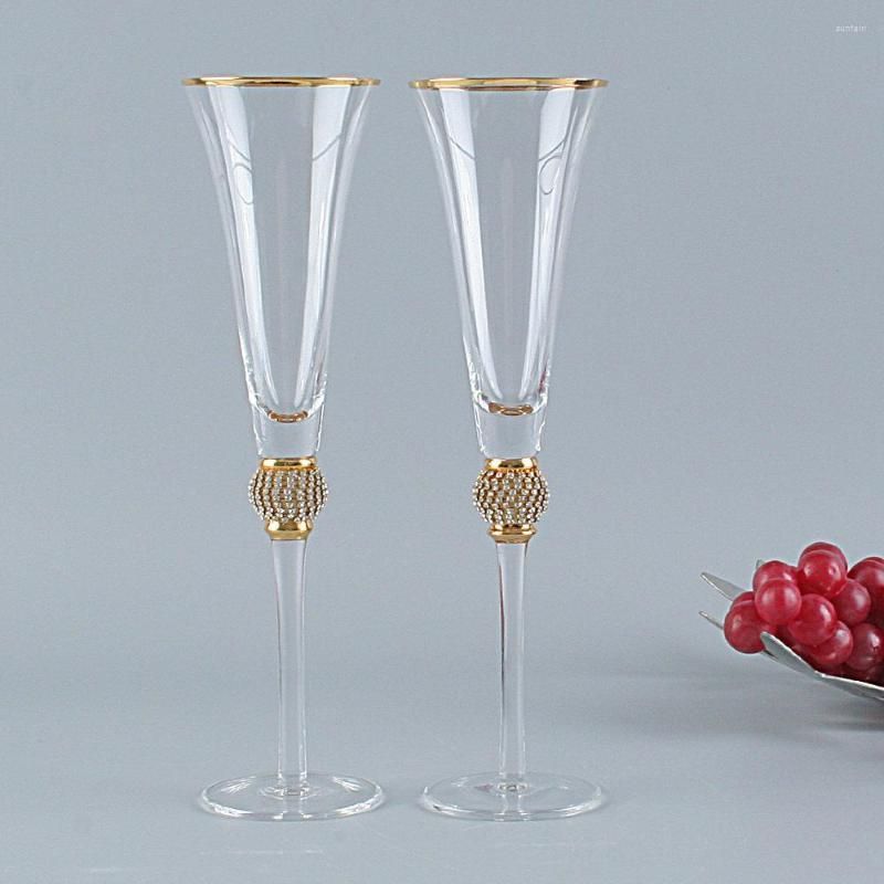 Luxury Crystal & Diamond Flute Set of 2 | 250 ML Elegant Glassware for Whiskey, Cocktails & Spirits | Premium Barware Collection
