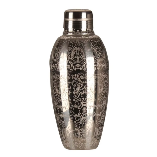 American Cobbler Shaker Mirror Etched | Cocktail Shaker | Professional Bartender | 550 ML