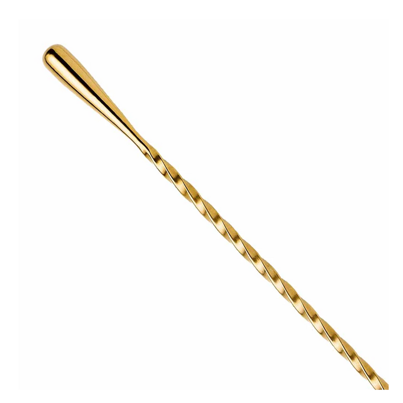 Gold Tear Drop Bar Spoon  (40 cm) - Premium Cocktail Spoon for Bars and Home Use