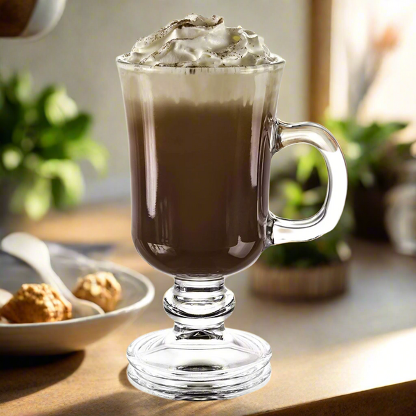 Irish Coffee Mug Set of 2 | Elegant Glass Mugs for Irish Coffee, Lattes & Hot Beverages | Premium Drinkware Collection