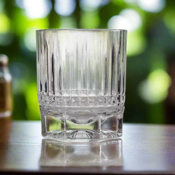 Set of 4 Nordic Heavy Base Whiskey Glasses | 340 ML Durable Drinkware for Whiskey, Bourbon & Cocktails | Elegant Barware Collection