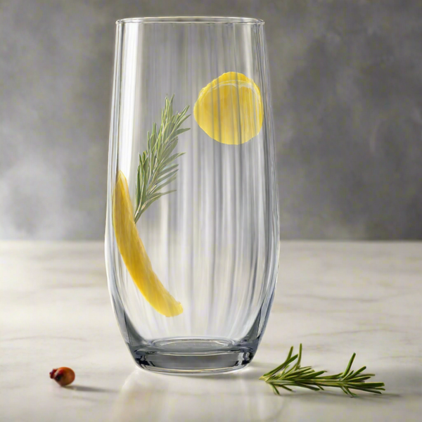 Nordic High Ball Glass Set of 4 | 350 ML Elegant Drinkware for Cocktails, Spirits & Soft Drinks | Premium Barware Collection