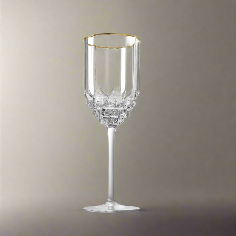 Crystal Flower Wine Glass Set of 2 | Luxurious Stemware for Red & White Wines | Elegant Barware & Gift Set