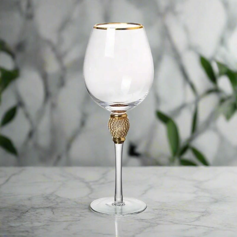 Luxury Crystal & Diamond Wine Glass Set of 2 | Elegant Glassware for Whiskey, Cocktails & Spirits | Premium Barware Collection