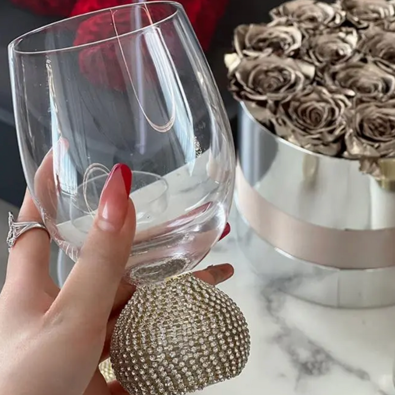 Luxury Crystal & Diamond Tumbler Set of 2 | 350 ML Elegant Glassware for Whiskey, Cocktails & Spirits | Premium Barware Collection