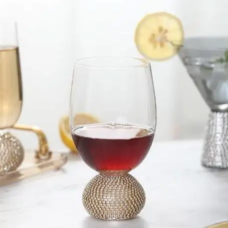 Luxury Crystal & Diamond Tumbler Set of 2 | 350 ML Elegant Glassware for Whiskey, Cocktails & Spirits | Premium Barware Collection
