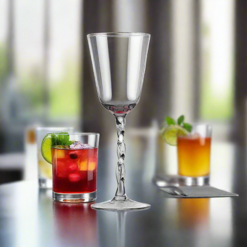 Swirl Nick Glass Set of 2 | 180 ML Stylish Drinkware for Cocktails & Beverages | Premium Glassware Collection