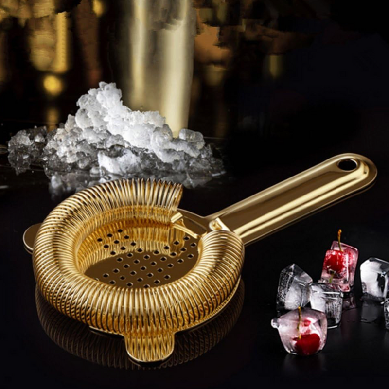 Hawthorne Strainer Cross - Gold Finish | Premium | Stainless Steel Cocktail Strainer