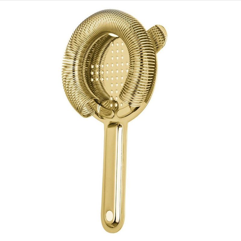 Hawthorne Strainer Cross - Gold Finish | Premium | Stainless Steel Cocktail Strainer