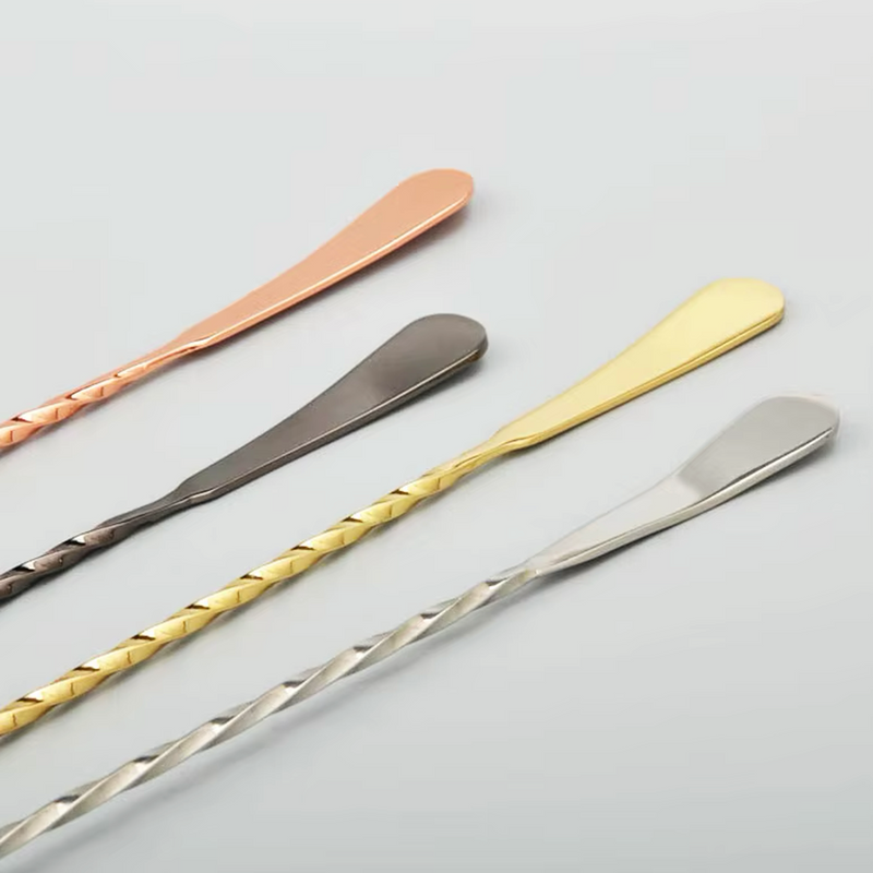 Gold Hoffman Drop Bar Spoon  (40 cm) - Premium Cocktail Spoon for Bars and Home Use