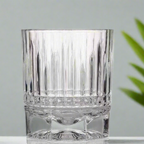 Set of 4 Nordic Heavy Base Whiskey Glasses | 340 ML Durable Drinkware for Whiskey, Bourbon & Cocktails | Elegant Barware Collection