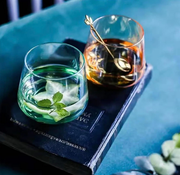Blue Water Glass Set of 4 | 360 ML Elegant Drinkware for Water, Juices & Beverages | Stylish Barware Collection