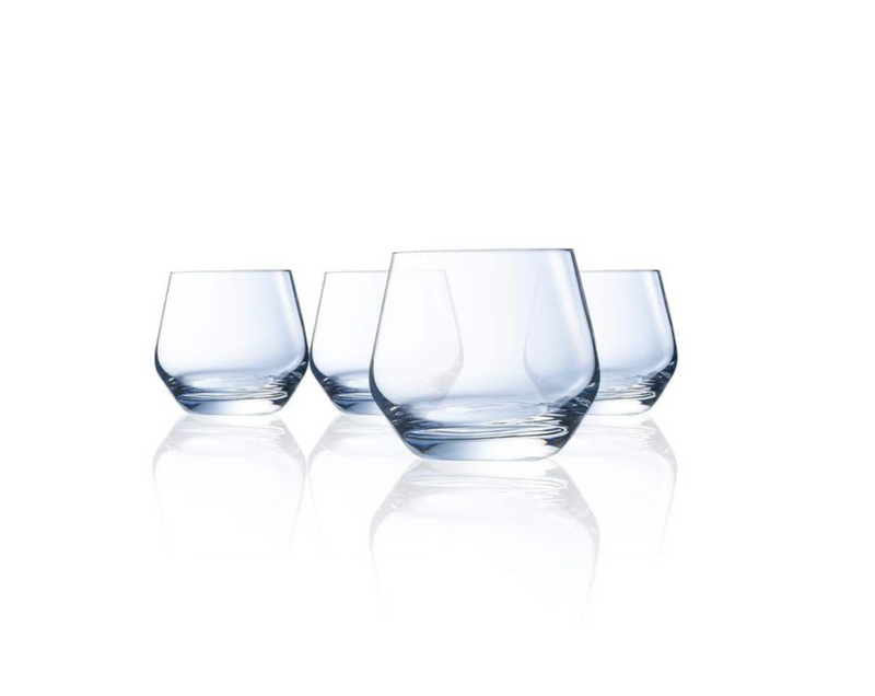 Blue Water Glass Set of 4 | 360 ML Elegant Drinkware for Water, Juices & Beverages | Stylish Barware Collection