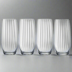 Nordic High Ball Glass Set of 4 | 350 ML Elegant Drinkware for Cocktails, Spirits & Soft Drinks | Premium Barware Collection