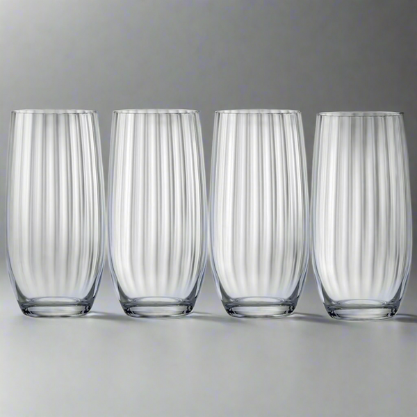 Nordic High Ball Glass Set of 4 | 350 ML Elegant Drinkware for Cocktails, Spirits & Soft Drinks | Premium Barware Collection