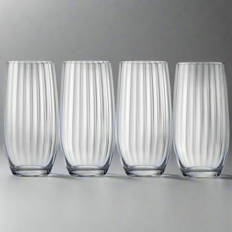 Nordic High Ball Glass Set of 4 | 350 ML Elegant Drinkware for Cocktails, Spirits & Soft Drinks | Premium Barware Collection