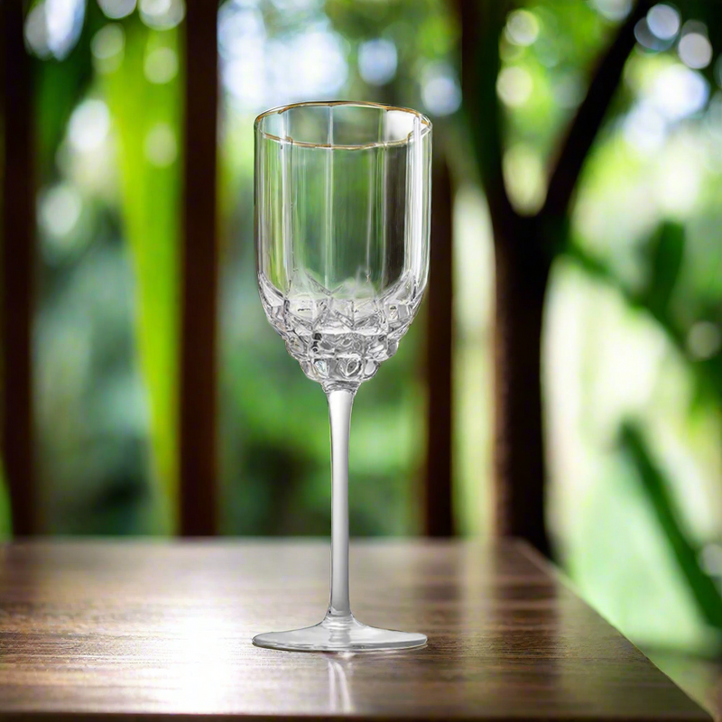 Crystal Flower Wine Glass Set of 2 | Luxurious Stemware for Red & White Wines | Elegant Barware & Gift Set