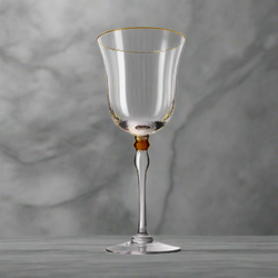 Crystal Jade Wine Glass Set of 2 with Gold Rim | Luxury Stemware for Red & White Wine | Elegant Barware & Gift Set