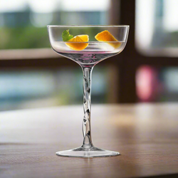 Swirl Coupe Cocktail Glass Set Of 2 |  Stemware for Signature Cocktails | Premium Glassware for Mixology