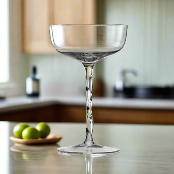 Swirl Coupe Cocktail Glass Set Of 2 |  Stemware for Signature Cocktails | Premium Glassware for Mixology