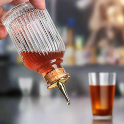 100 ML Round Stripe Bitter Bottle - Premium Glass Cocktail Accessory