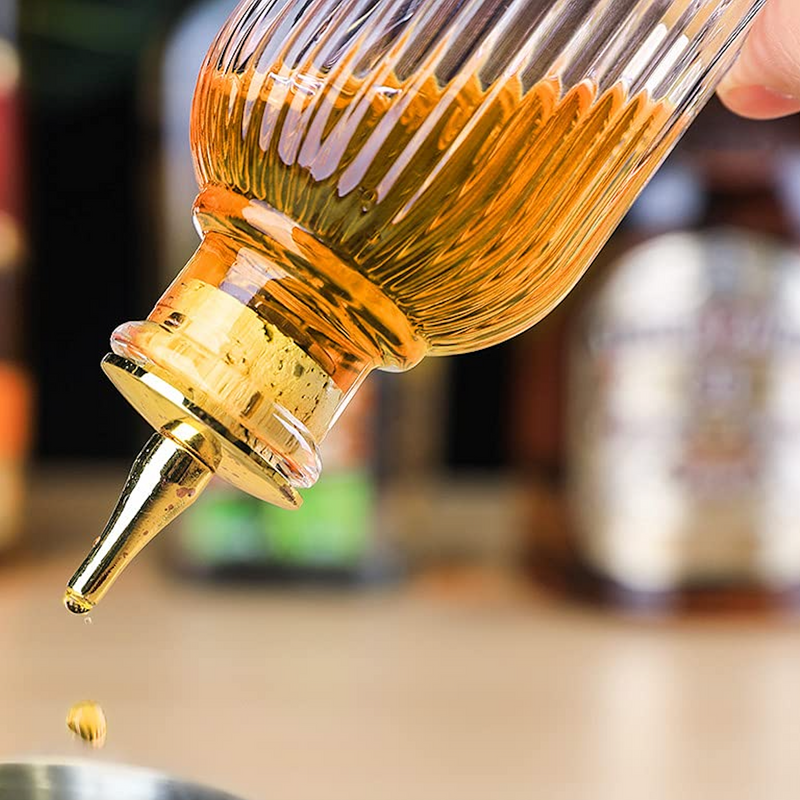 100 ML Round Stripe Bitter Bottle - Premium Glass Cocktail Accessory